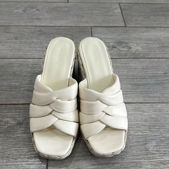 Vince “Gilian” Suede Wedge Cream Sandals New! - Picture 5 of 8
